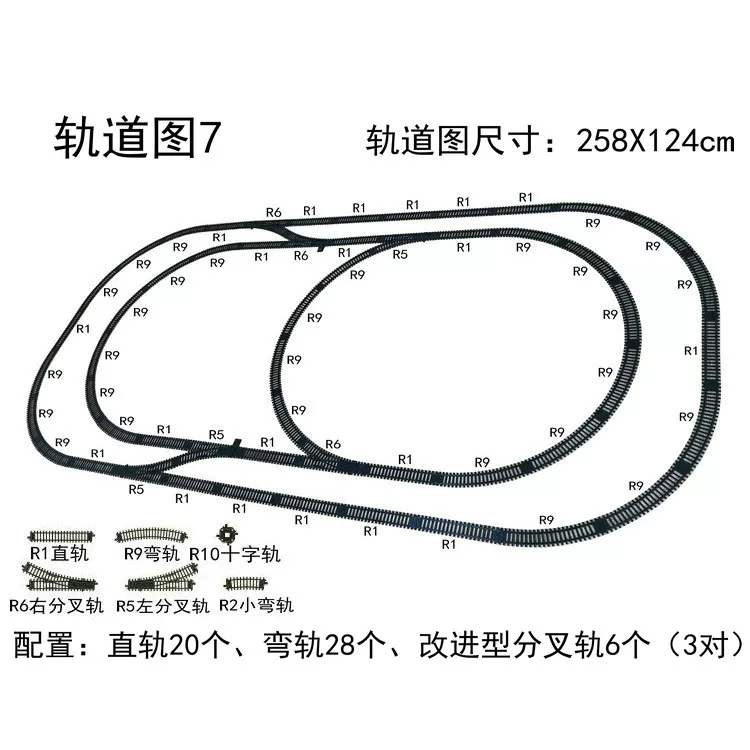 Realistic toy railed, electric train model for boys