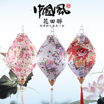 Custom lantern rectangular Mid-Autumn Festival National Day winter melon brushed solid wood children cartoon outdoor waterproof antique lamp