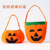 Halloween pumpkin bag portable three-dimensional non-woven bag candy bag Halloween product makeup props