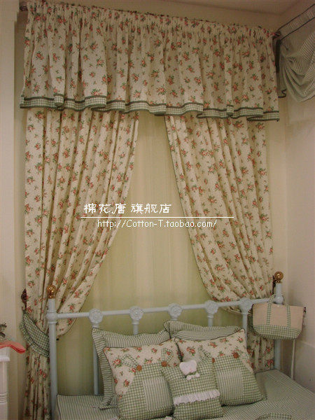 Eurostyle Fields Garden Countryside Curtains Green Rose Bedroom Curtains American Fields Garden Cloth Art Curtains Wedding house curtains