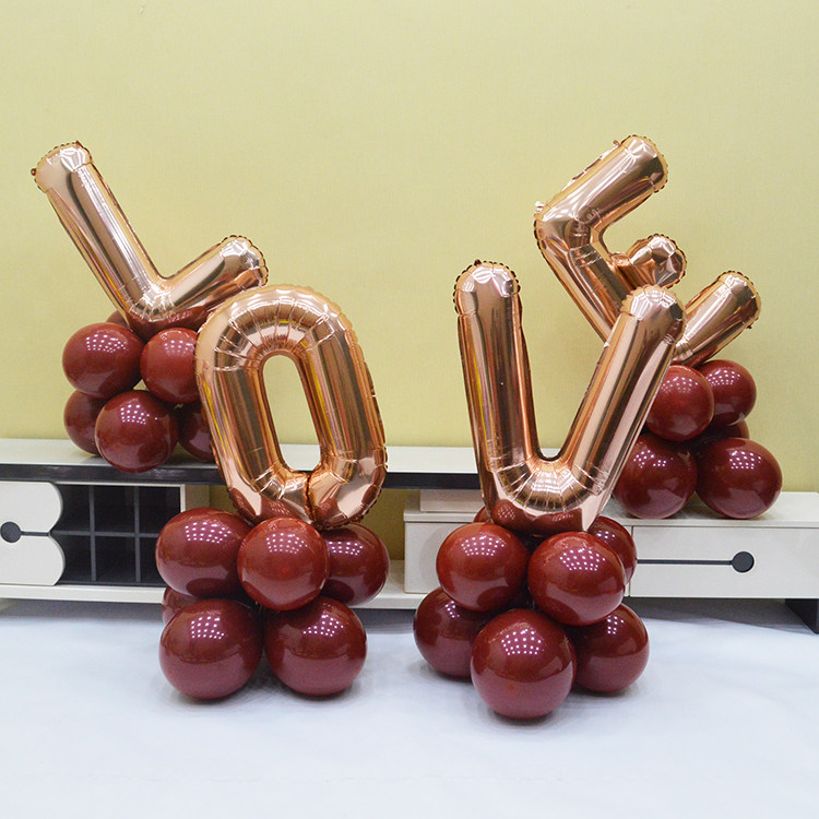 LOVE Ruby red balloon Road guide Birthday decoration party proposal Wedding room decoration Confession scene dress up