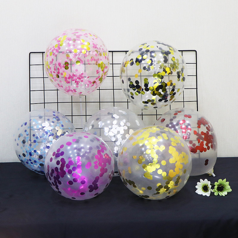 Net red sequin balloon decoration Transparent balloon Birthday decoration Wedding room proposal Children's 100-day full moon birthday party