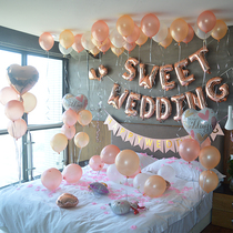 Wedding room decoration Wedding ceremony Wedding proposal Bedroom Romantic balloon decoration scene Living room creative background wall