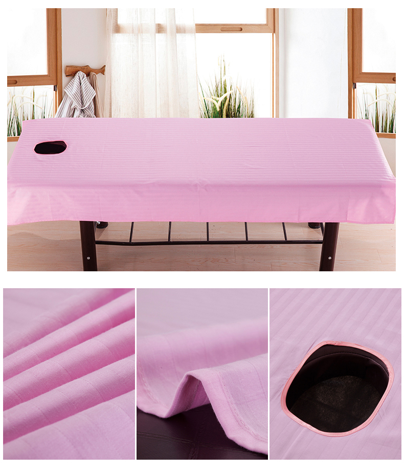 Giường làm đẹp cotton đơn giản massage massage trị liệu giường bao gồm câu lạc bộ sức khỏe SPA với lỗ tấm thẩm mỹ viện sản phẩm đặc biệt bộ ga giường spa
