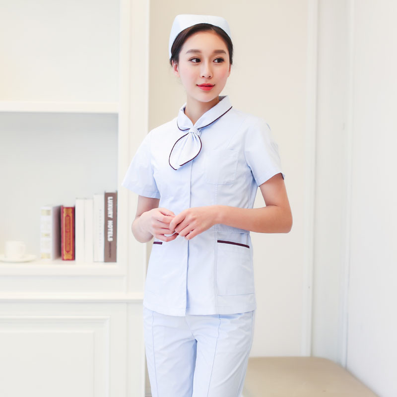 Two-piece nurse uniform, upper and lower set of medical work clothes, self-cultivation white coat, nurse experimental clothes, pharmacy practice work clothes