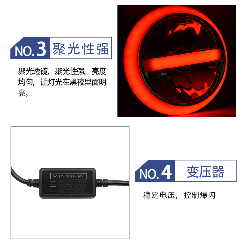 Đèn xe máy siêu sáng led ánh sáng 12 v tích hợp đèn pha hợp kim nhôm chống nước sửa đổi đèn chiếu sáng nhiều màu sứa đèn - Đèn xe máy đèn xe wave