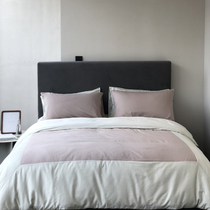 Soft glutinous ullan 60S washed with long suede cotton four pieces of parquet color minimalist goon satin pure cotton bacteriostatic fashion nude sleep bed
