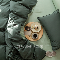 Soft 60 water washed long suede cotton four pieces of pure color minimalist goon satin pure cotton soft glutinous bacteriostatic naked bed product