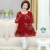 Áo thun nữ mùa hè siêu béo dành cho nữ trung niên tăng béo cộng với 200 cân mẹ béo mặc áo voan ngắn tay - Quần áo của mẹ các kiểu có áo đồ bộ tuổi trung niên Quần áo của mẹ