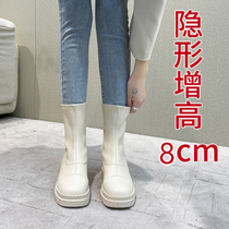 Martin boots womens 2022 new white British style mid-tube thick bottom to increase elasticity and thin short boots spring and autumn single boots