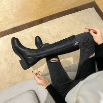 Cavalier boots womens 2022 new high-barreled but knee-high boots for small men to increase elasticity thin and thick-legged boots