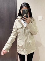 2022 early spring new short coat female soup 2004 Street European and American style solid color comfortable long sleeve hooded jacket
