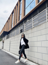 Soup 2004 European and American style 2021 early spring small feet leather pants side zipper age slim leather sheep pants women