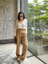 2021 Summer New Pint Soup Soup 2004 High-end Customised Women Dress Linen Broadlegged Pants Casual Pants Children Summer Thin