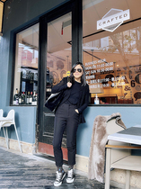 Plus velvet jeans women 2021 Winter slim comfortable cotton soup 2004 European and American style black straight long pants