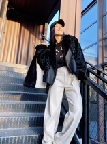 Soup 2004 autumn and winter street style European and American simple classic fur one coat tide cool fashion fur top