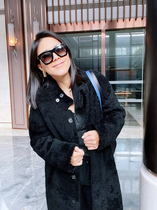 Fur coat women 21 autumn and winter long soup soup 2004 single breasted long sleeve Merino fur coat