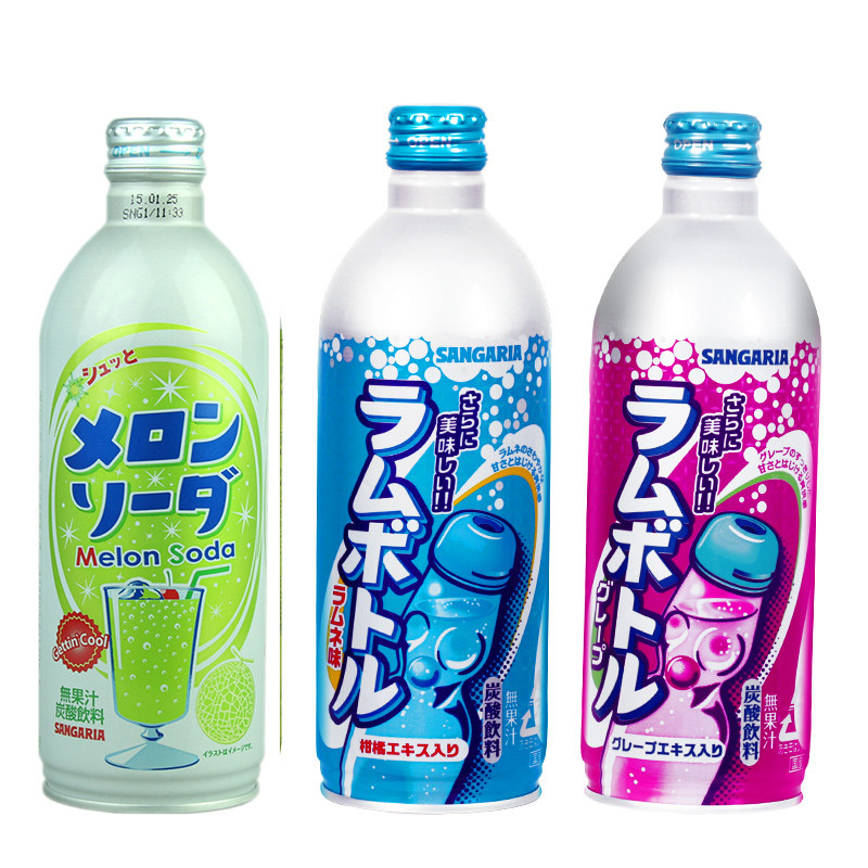 日本进口桑戈利亚波子汽水碳酸饮料500ml