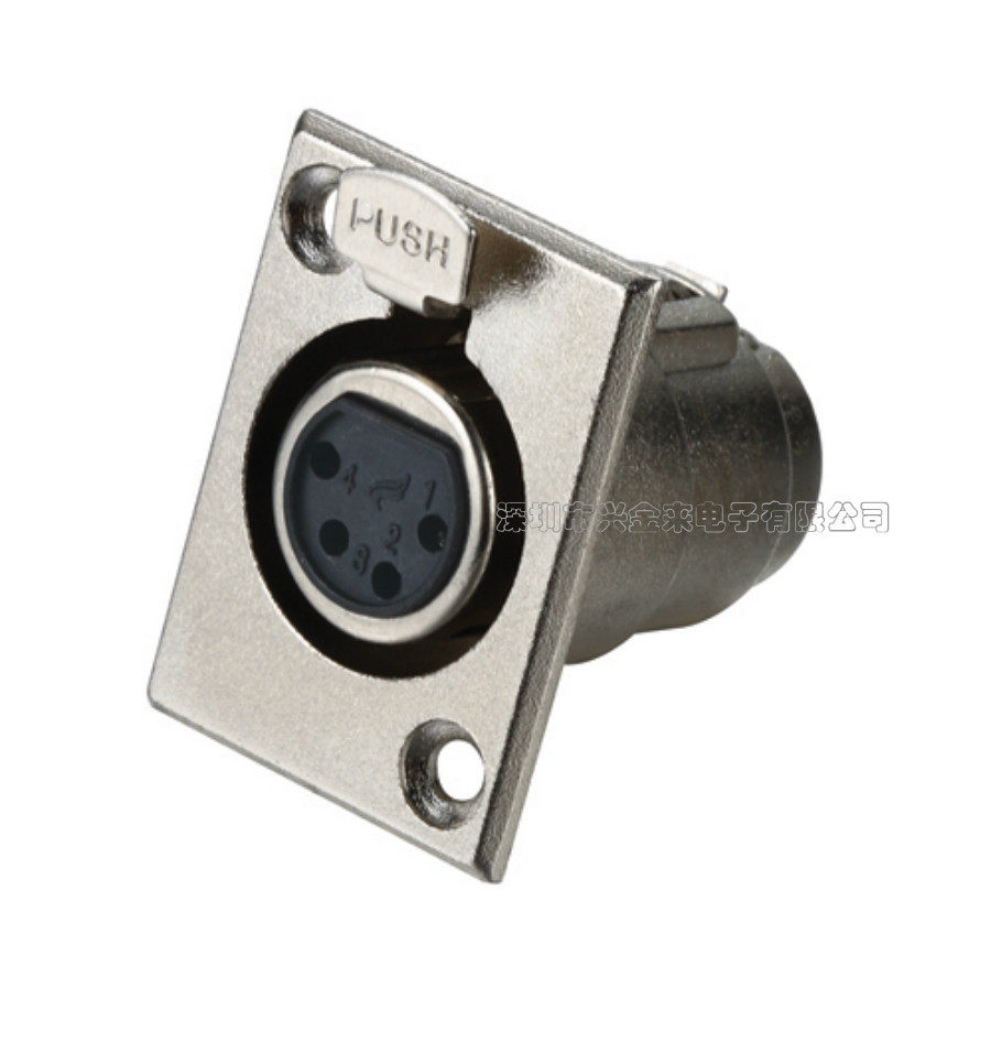 New goods four-core Cannon mother seat Caron socket Cannon head panel socket speaker fixed audio mother seat