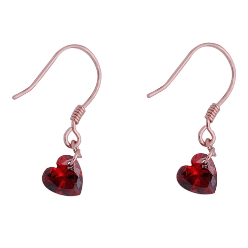 小Z优品 Красные универсальные серьги в виде сердечка в форме сердца, серебро 925 пробы