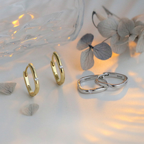 S925 sterling silver small diamond geometric square earrings female Korean niche design simple retro cold wind earrings