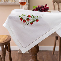 White handmade embroidery table cloth fabric tea table cloth Nordic rectangular square table cloth modern minimalist