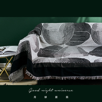  (Moon resident)Original midnight flying sofa cushion cover cover bed blanket dustproof Nordic woolen cotton thickened