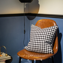  (Moon resident)Nordic ins houndstooth simple knitted texture retro pillow model room pillow core pillow