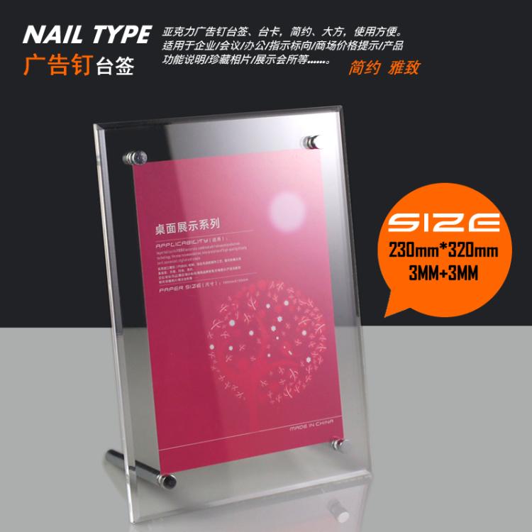 A4 crystal billiards A4 ACRYLIC Table of cards Wine Water Card Display Cards Advertising Nail Placard Placard A5