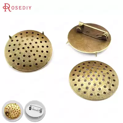 diy hand-beaded base material 18MM 25MM 30MM claw rest net hole disc corsage brooch tray 29419