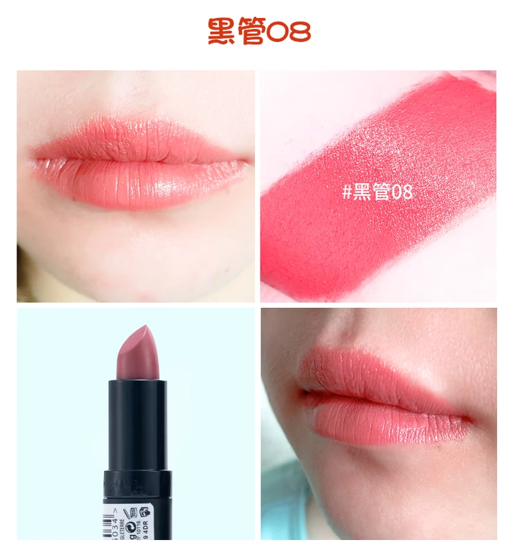 Hoa Kỳ RIMMEL 芮 Mystery KATEMOSS Son môi Son môi đỏ ống đen 107 111 - Son môi black rouge a07