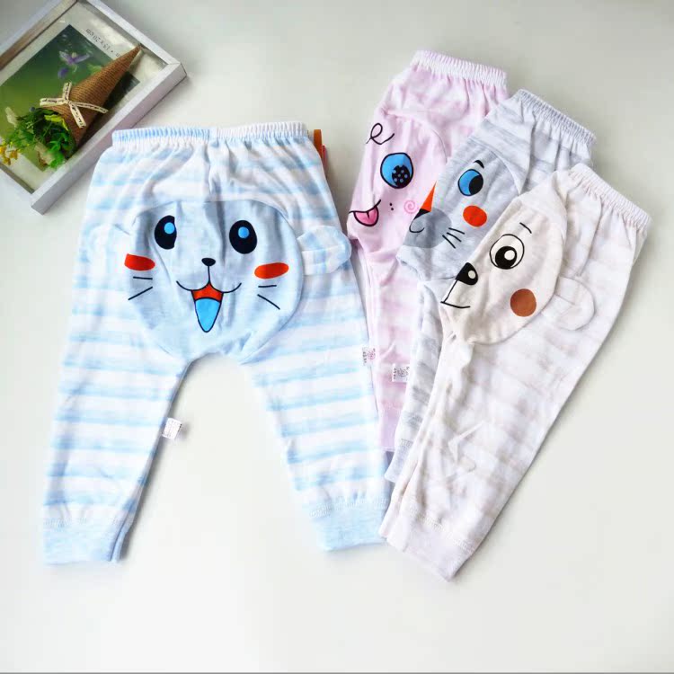 Bé lớn mông quần mùa hè nam giới và phụ nữ bé lớn pp harem quần cotton mỏng trẻ em chống muỗi điều hòa không khí ngủ quần dài