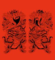 Taoist culture Creative products Rice paper door god Traditional folk culture door god door sticker