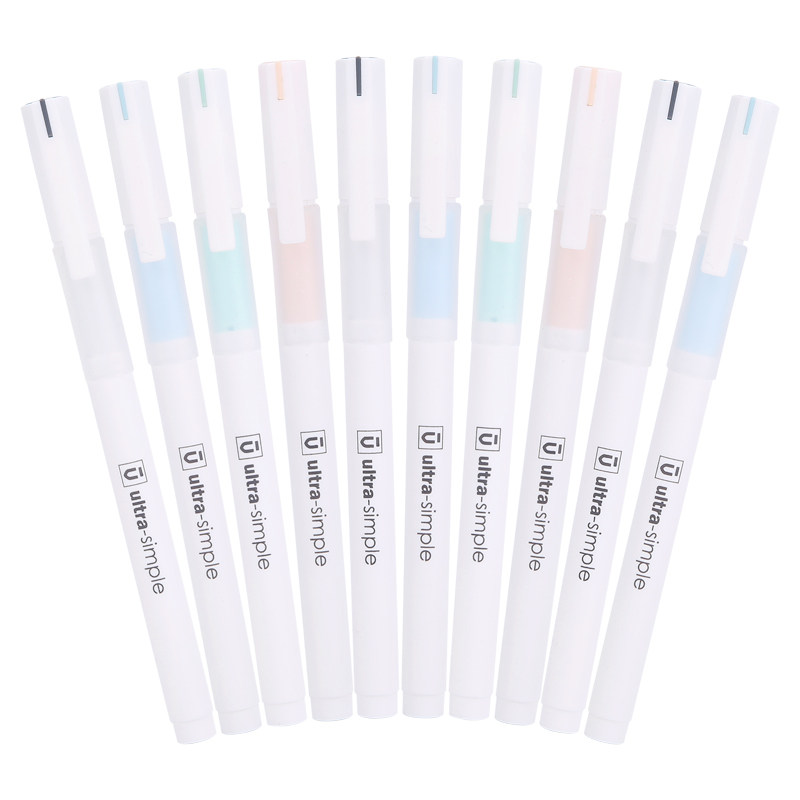 Morning light Uber minimalist student Practical aesthetic jacket Decompression Water-based Pen 0-5mm Black Medium Pen 10 Support Box