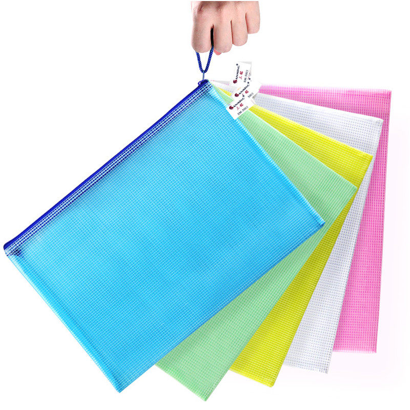 Triple Inscription Waterproof Thickened grid Necklace Bag A4 File Bags Bracelet Archival Bag Transparent Waterproof Kit