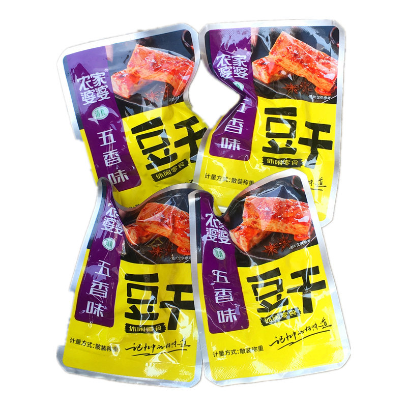Mingzheng Farmhouse Grandma's Five-Spice Dried Tofu, Henan Specialty Mushroom Dried Tofu, Casual Office Snack, 120g*4 Packs