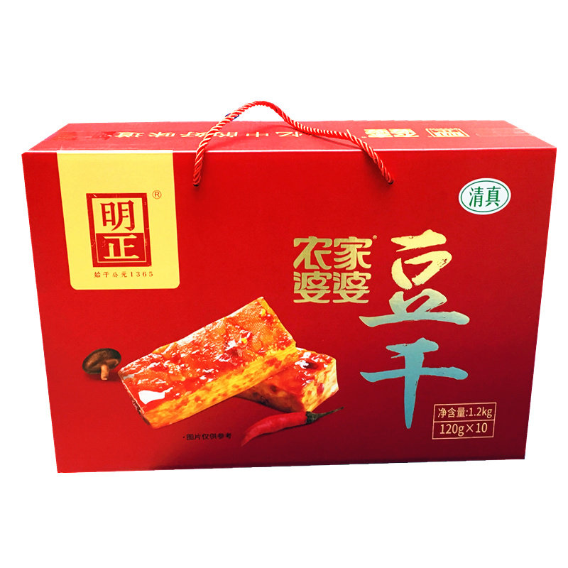 Mingzheng Farmhouse Grandma's Five-Spice Dried Tofu, Henan Specialty Mushroom Dried Tofu, Casual Office Snack, 120g*4 Packs