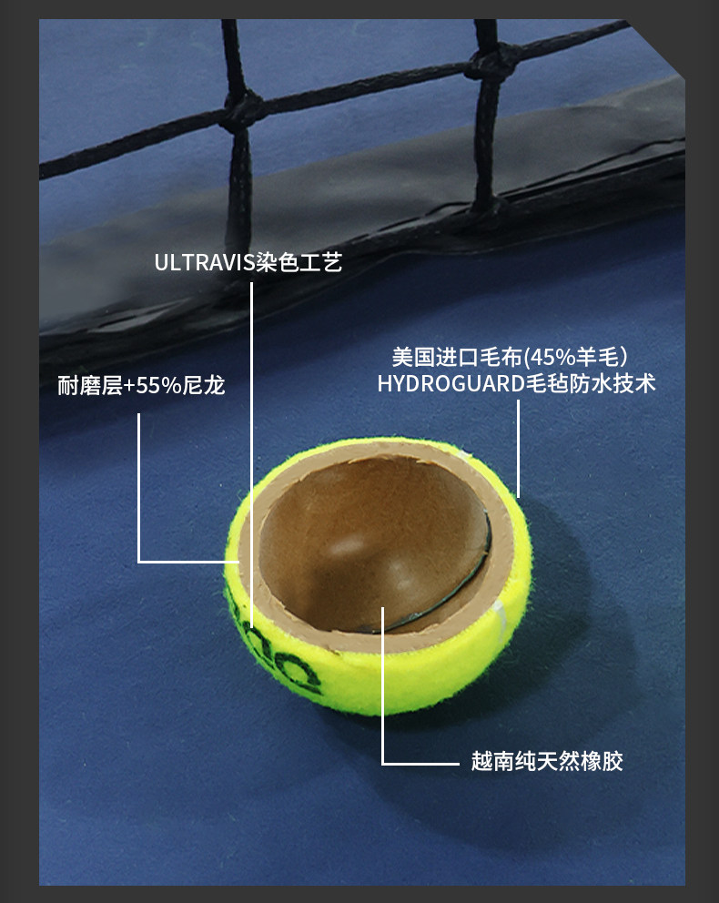 теннисный мяч 欧帝尔odear网球gold无压训练球高弹耐打金球散装网球整袋dd3