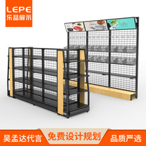 Lepin store Convenience store snack shelf Supermarket Maternal and child stationery pharmacy Gray single-sided display shelf Shenzhen