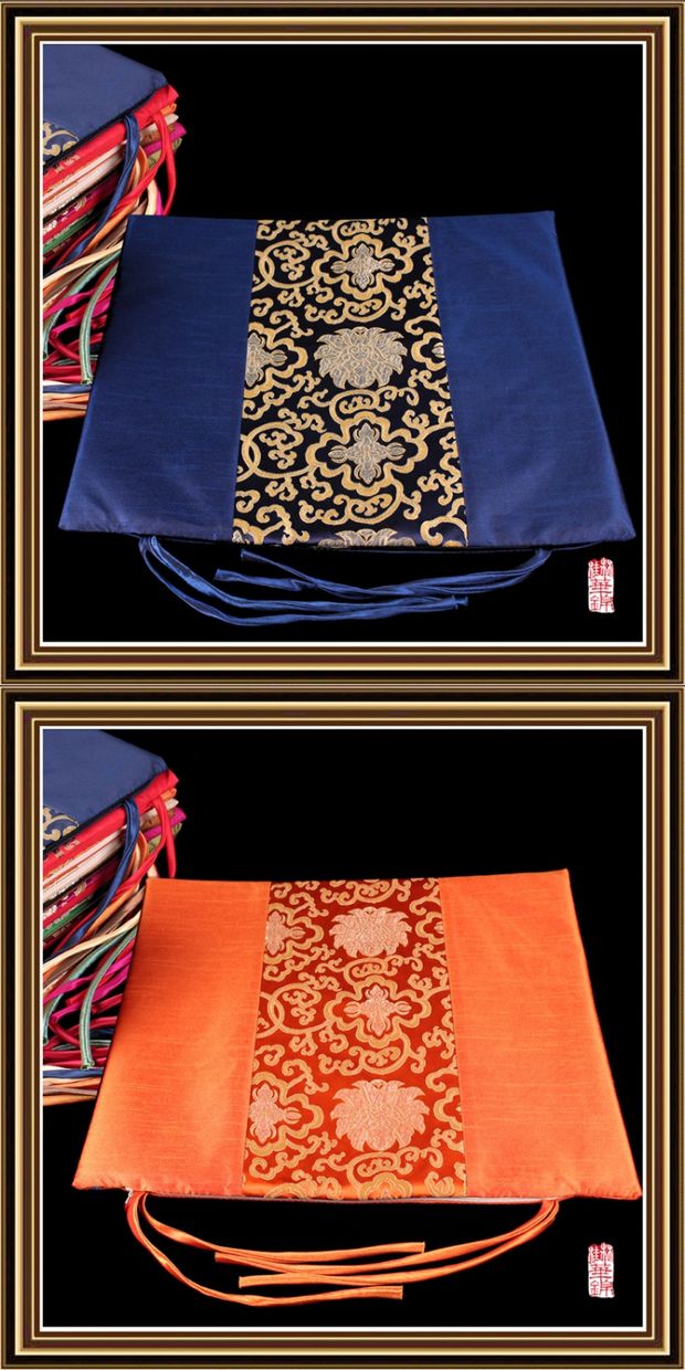 Trung Quốc phong cách đệm lụa hoa gỗ gụ bữa ăn đệm dây đeo vòng dây ghế gỗ sồi tròn cung điện pad đệm lót ghế