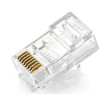 Kangmu six types of crystal head, network line connector, network line crystal head, gold-plated contact piece, unshielded crystal head