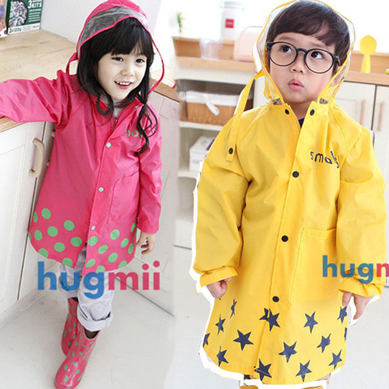 Children's raincoat Korea waterproof lightweight soft environmental protection poncho Cute cartoon toddler baby small men and women children clearance