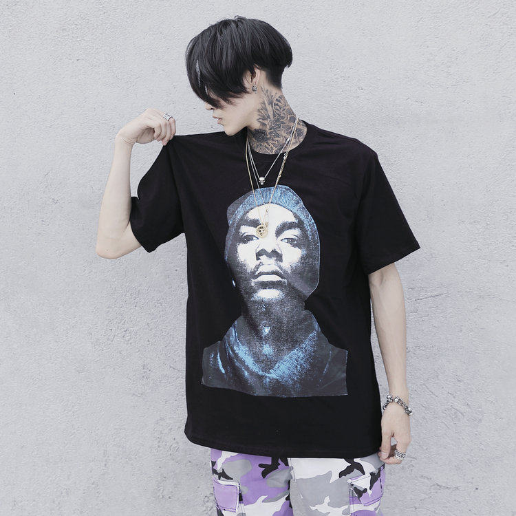 男士薄款高端国潮街头篮球街舞宽松短袖t恤2017新款欧美半袖体恤T