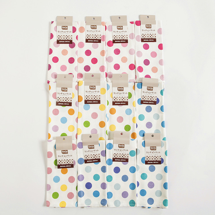 D128 day DAN high-quality household small objects pure cotton color wave dot placemat table cloth heat insulation mat western food meal