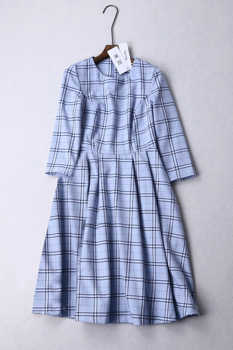 H33 Poland's DAN early autumn retro-gge-cut-age college wind round collar dress