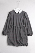 C10 Japan DAN day Faculty College Wind detachable small capsized retro plaid long-sleeved dress
