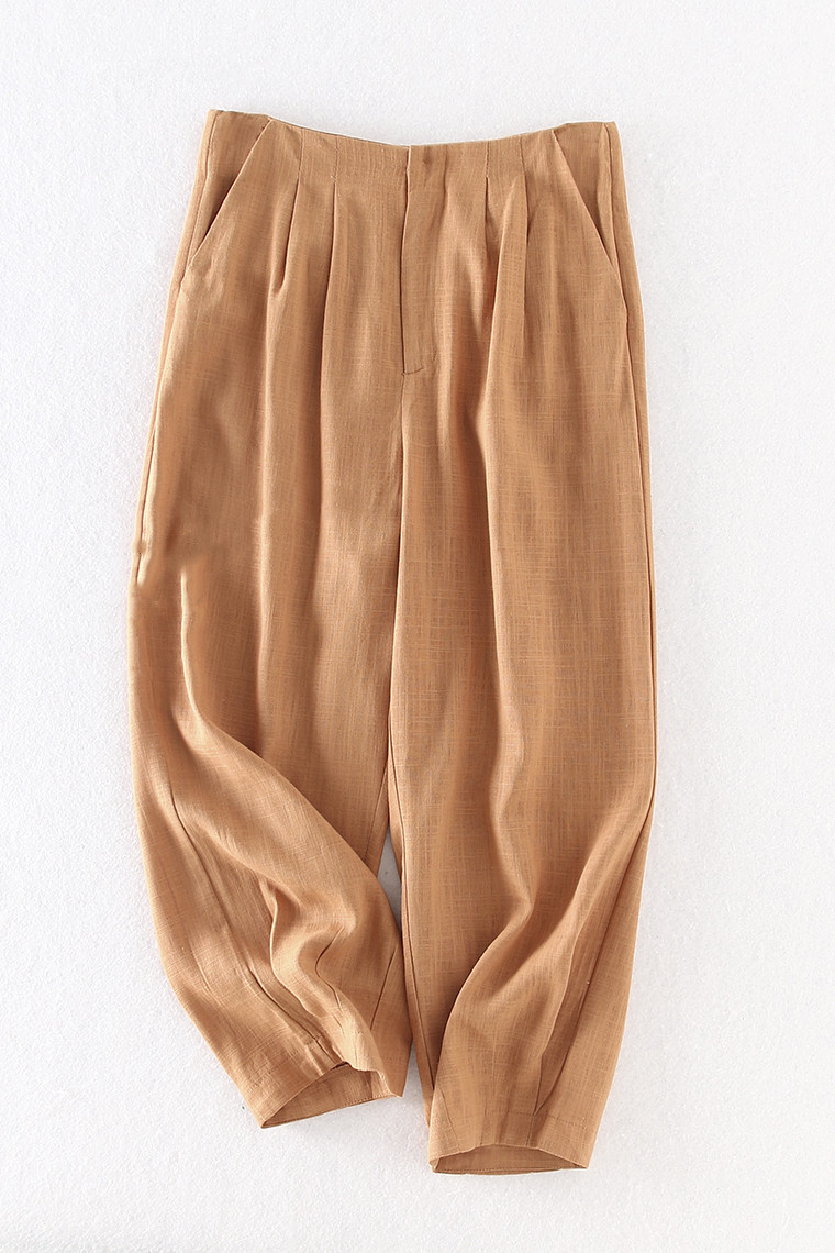 A99 original DAN comeback women's family fried chicken ghee with skin-care and cotton hemp tightness waist 90% casual pants