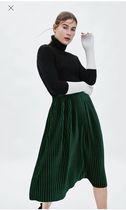 A8 Spanish DAN autumn and winter drape with weight high waist pleated velour skirt