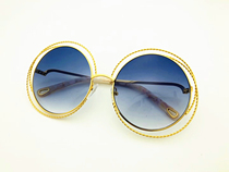 Coe family fried chicken beautiful greasy big round frame face small multi-color sun glasses sunglasses