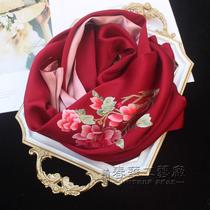 Suzhou embroidered silk scarf embroidered shawl birthday gift for mother mulberry silk scarf embroidered business gift for elders